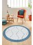 Dijital Kaymaz Taban Yıkanabilir Sade Kilim Desen Yuvarlak Mutfak Salon Halısı, Y-Sade-17-Mavi, 1
