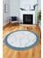 Dijital Kaymaz Taban Yıkanabilir Sade Kilim Desen Yuvarlak Mutfak Salon Halısı, Y-Sade-17-Mavi, 4
