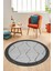 Dijital Kaymaz Taban Yıkanabilir Sade Kilim Desen Yuvarlak Mutfak Salon Halısı, Y-Sade-17-Siyah, 1
