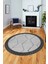 Dijital Kaymaz Taban Yıkanabilir Sade Kilim Desen Yuvarlak Mutfak Salon Halısı, Y-Sade-17-Siyah, 4