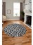 3D Dijital Kaymaz Taban Yıkanabilir Kilim Desen Yuvarlak Mutfak Salon Halısı, Y-Sade-04-Antrasit, 1
