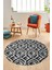 3D Dijital Kaymaz Taban Yıkanabilir Kilim Desen Yuvarlak Mutfak Salon Halısı, Y-Sade-04-Antrasit, 3