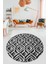 3D Dijital Kaymaz Taban Yıkanabilir Kilim Desen Yuvarlak Mutfak Salon Halısı, Y-Sade-04-Antrasit, 4