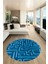 Dijital Kaymaz Taban Yıkanabilir Sade Düz Desen Yuvarlak Mutfak Salon Halısı, Y-Sade-09-Mavi, 1