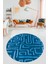 Dijital Kaymaz Taban Yıkanabilir Sade Düz Desen Yuvarlak Mutfak Salon Halısı, Y-Sade-09-Mavi, 3
