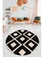 Dijital Kaymaz Taban Yıkanabilir Baklava Desen Yuvarlak Mutfak Salon Halısı, Y-Sade-07-Antrasit, 3