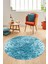 Dijital Baskı Kaymaz Yıkanabilir Sade 3D Yuvarlak Mutfak Salon Halısı, Y-Sade-48-Mavi, 4