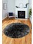 Dijital Kaymaz Taban Yıkanabilir Sade Düz Desen Yuvarlak Mutfak Salon Halısı, Y-Sade-14-Siyah, 4