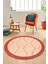 Dijital Kaymaz Taban Yıkanabilir Sade Kilim Desen Yuvarlak Mutfak Salon Halısı, Y-Sade-17-Kırmızı, 1