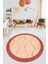 Dijital Kaymaz Taban Yıkanabilir Sade Kilim Desen Yuvarlak Mutfak Salon Halısı, Y-Sade-17-Kırmızı, 2