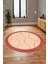 Dijital Kaymaz Taban Yıkanabilir Sade Kilim Desen Yuvarlak Mutfak Salon Halısı, Y-Sade-17-Kırmızı, 5