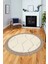 Dijital Kaymaz Taban Yıkanabilir Sade Kilim Desen Yuvarlak Mutfak Salon Halısı, Y-Sade-17-Krem, 4