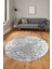 Dijital Baskı Kaymaz Yıkanabilir Sade 3D Yuvarlak Mutfak Salon Halısı, Y-Sade-48-Gri, 1