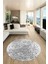 Dijital Baskı Kaymaz Yıkanabilir Sade 3D Yuvarlak Mutfak Salon Halısı, Y-Sade-48-Gri, 3