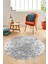 Dijital Baskı Kaymaz Yıkanabilir Sade 3D Yuvarlak Mutfak Salon Halısı, Y-Sade-48-Gri, 4