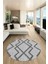 Dijital Baskı Kaymaz Yıkanabilir Sade Tasarım Yuvarlak Mutfak Salon Halısı, Y-Sade-42-Gri, 4