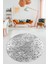 Dijital Baskı Kaymaz Yıkanabilir Sade 3D Yuvarlak Mutfak Salon Halısı, Y-Sade-48-Gri, 5