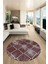 Dijital Baskı Kaymaz Yıkanabilir Sade Şık Motifli Yuvarlak Mutfak Salon Halısı, Y-Sade-41-Bordo, 4