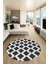 Dijital Baskı Kaymaz Yıkanabilir Sade Motifli Yuvarlak Mutfak Salon Halısı, Y-Sade-40-Antrasit, 4