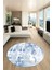 Dijital Baskı Kaymaz Yıkanabilir Sade Düz Renk Tasarım Yuvarlak Salon Halısı, Y-Sade-44-Mavi, 3