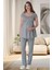 Mecit 6066 Gri Sabahlıklı Gecelik Pijama Lohusa Set 5