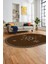 Dijital Kaymaz Yıkanabilir Iskandinav Oval Mutfak Yolluk Salon Halısı, O-Iskandinav-08-Kahve, 5
