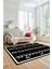 Dijital Kaymaz Yıkanabilir Modern Iskandinav Desen Mutfak Yolluk Salon Halısı, Iskandinav-07-Siyah, 2