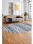 Iskandinav Desen Kaymaz Taban Yıkanabilir Oval Yolluk Mutfak Salon Halısı, O-Iskandinav-22-Mavi, 1