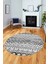Iskandinav Desenli Kaymaz Taban Yıkanabilir Yuvarlak Mutfak Salon Halısı, Y-Iskandinav-22-Gri, 1