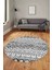 Iskandinav Desenli Kaymaz Taban Yıkanabilir Yuvarlak Mutfak Salon Halısı, Y-Iskandinav-22-Gri, 3