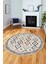 Iskandinav Desenli Kaymaz Taban Yıkanabilir Yuvarlak Salon Halısı, Y-Iskandinav-21-Renkli, 1