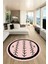 Dijital Kaymaz Yıkanabilir Iskandinav Desen Yuvarlak Mutfak Salon Halısı, Y-Iskandinav-07-Pembe, 1