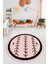 Dijital Kaymaz Yıkanabilir Iskandinav Desen Yuvarlak Mutfak Salon Halısı, Y-Iskandinav-07-Pembe, 3