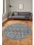 Iskandinav Desenli Kaymaz Yıkanabilir Yuvarlak Mutfak Salon Halısı, Y-Iskandinav-23-Gri, 2