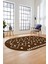Dijital Kaymaz Yıkanabilir Iskandinav Oval Mutfak Yolluk Salon Halısı, O-Iskandinav-25-Kahve, 4