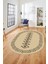 Dijital Kaymaz Yıkanabilir Iskandinav Oval Mutfak Yolluk Salon Halısı, O-Iskandinav-03-Krem, 1