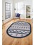 Dijital Kaymaz Yıkanabilir Iskandinav Desen Oval Mutfak Yolluk Salon Halısı, O-Iskandinav-27-Mavi, 3