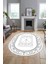 Dijital Ince Kaymaz Yıkanabilir Iskandinav Oval Mutfak Yolluk Salon Halısı, O-Iskandinav-09-Beyaz, 1