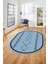 Modern Dijital Yıkanabilir Kaymaz Oval Salon Halısı Mutfak Halısı Yolluk, O-Iskandinav-01-Mavi, 1
