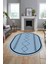 Modern Dijital Yıkanabilir Kaymaz Oval Salon Halısı Mutfak Halısı Yolluk, O-Iskandinav-01-Mavi, 3