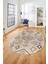 Kaymaz Taban Yıkanabilir Iskandinav Desen Oval Mutfak Yolluk Salon Halısı, O-Iskandinav-29-Kahve, 2