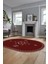 Dijital Kaymaz Yıkanabilir Iskandinav Oval Mutfak Yolluk Salon Halısı, O-Iskandinav-08-Bordo, 3
