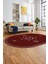 Dijital Kaymaz Yıkanabilir Iskandinav Oval Mutfak Yolluk Salon Halısı, O-Iskandinav-08-Bordo, 5