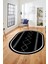 Modern Dijital Yıkanabilir Kaymaz Oval Salon Halısı Mutfak Halısı Yolluk, O-Iskandinav-01-Siyah, 1