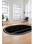 Modern Dijital Yıkanabilir Kaymaz Oval Salon Halısı Mutfak Halısı Yolluk, O-Iskandinav-01-Siyah, 2