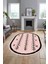 Dijital Kaymaz Yıkanabilir Iskandinav Desen Oval Mutfak Yolluk Salon Halısı, O-Iskandinav-07-Pembe, 2