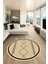 Modern Dijital Yıkanabilir Kaymaz Yuvarlak Salon Halısı Mutfak Halısı, Y-Iskandinav-01-Krem, 2