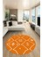 Dijital Kaymaz Yıkanabilir Iskandinav Desen Yuvarlak Mutfak Salon Halısı, Y-Iskandinav-04-Turuncu, 2