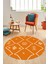 Dijital Kaymaz Yıkanabilir Iskandinav Desen Yuvarlak Mutfak Salon Halısı, Y-Iskandinav-04-Turuncu, 3