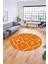 Dijital Kaymaz Yıkanabilir Iskandinav Desen Yuvarlak Mutfak Salon Halısı, Y-Iskandinav-04-Turuncu, 5